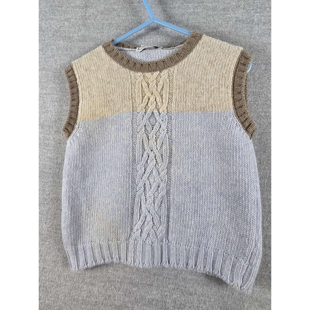 Baby Graziella Italy 2T Sweater Vest Wool Angora Cashmere Blend Cable‎ Knit NEW